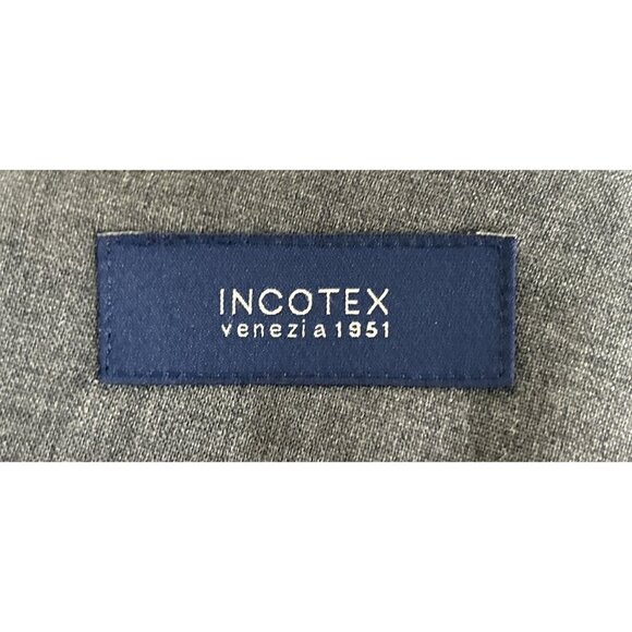 Davide Cenci Incotex Gray Trousers Classic Fit Dress Pants Made in Italy Wool - Picture 8 of 12